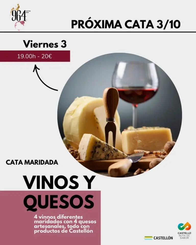 CATA MARIDADA DE VINOS Y QUESOS DE CASTELLÓN
