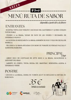 Menú Ruta de Sabor