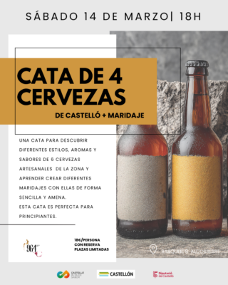 CATA 4 CERVEZAS DE CASTELLÓN CON MARIDAJE