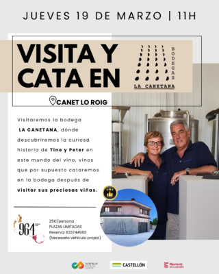 VISITA A LA BODEGA LA CANETANA +CATA 5 VINOS
