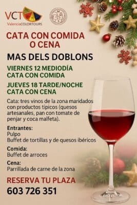 Eventos navidad: Cata + Comida o Cena