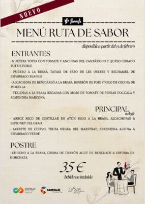 Menú Ruta de Sabor